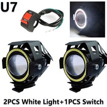 GSXR125 호환 스즈키 GSXR 1000 K8 SV650 버그맨 125 SV1000 사무라이 SJ410 GSR 750 용 보조 오토바이 헤드라이트 점멸 엔젤 아이즈 U7, 2.2PCS U7 White