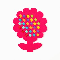민화샵 부직포 초등 만들기 재료 실꿰기 어린이 바느질 놀이, 꽃 UDOFB0159
