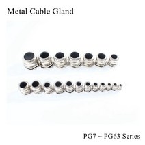 10pcs 케이블그랜드 금속 케이블 글 랜드 커넥터 PG16 PG25 IP68 방수 니켈 도금 황동 구리 씰 조인트 고, 06 PG19