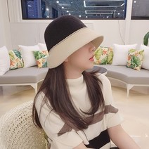 느와드코코 투톤 셔링 리본 버킷햇 벙거지 가을 겨울 모자