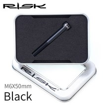 자전거부품위험 티타늄 볼트 알렌 키 MTB 도로 자전거 테이퍼 헤드 나사 캡 고정 레인보우 골드 M6 x 30 35, 15 m6x50mm Black, 1개