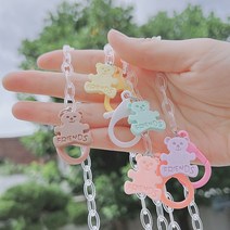 곰돌이 마스크 스트랩 아크릴 체인 목걸이