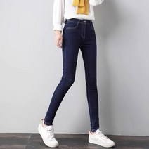 POMTOR 여성용 일자 컷팅 청바지 팬츠 쫀쫀 스판 데님팬츠
