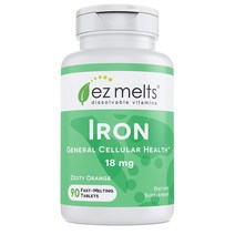 2개 EZ Melts Iron 18mg Vitamins 철분 비타민 90정