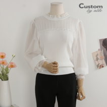 커스텀에이블 로맨틱 펀칭 진주 펄 니트_C2303KN065A