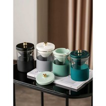 가정용 재떨이 화장실 업소용 뚜껑있는 고급 세라믹, 세라믹 유리 재떨이 - 웨딩 화이트