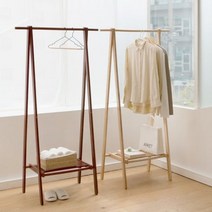 올모 원목 접이식 옷걸이 행거/나무행거, 2.브라운