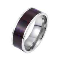 블루투스 반지 NFC 칩 링 패셔너블 호환 두꺼운 스테인레스 스틸 범용 스마트 일상용, 9+Silver