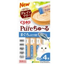 바보사랑 애견 고양이 퓨어 츄르 가다랑어+가다랑어포 14g X 4p .디작소, 선택완료