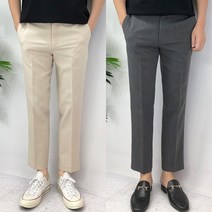 남자 데일리 일자 반밴딩 스판 슬랙스