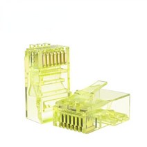 100 개 RJ45 이더넷 케이블 모듈 플러그 네트워크 커넥터 RJ-45 크리스탈 헤드 Cat5 컬러 Cat5e 골드 도금, 06 YELLOW_01 100 PCS