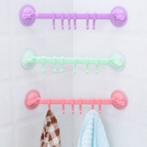 흡착식 코너설치 6구 후크 걸이 각도조절 J고리