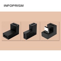 INFOPRISM / L형 U형 USB 3.1 Gen2 Type C to C 90도 180도 C타입 각도 변환 젠더 컨버터 IA-916, Model A - 90도(L형 수직)