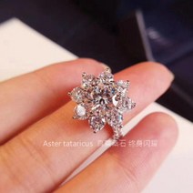 다이아몬드 대체석 모이사나이트 VVS1 반지 2캐럿 해바리기