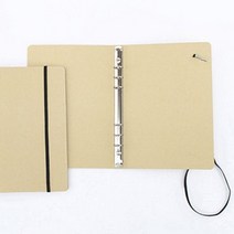 기타 바보사랑[아베라]6공 바인더 a5 다이어리 노트 커버 크라프트, 블랙