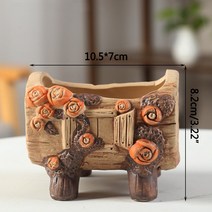 희귀 비싼 다육이 마술 화분 그루트화분 가오갤 콩분 슬릿분 다육이콩분 블루베리 슬릿분정원 액세서리 빈티지 대형 손으로 그린 ​​세라믹 즙이 많은 사무실 데스크탑 원예 용품 녹색, d