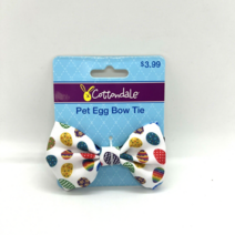 애완 동물 나비 넥타이 개와 고양이 흰색과 다양한 색상의 부활절 달걀