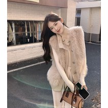 밍크 벨벳 스웨터 여성 재킷 가을 겨울 니트 무팔 퍼 라쿤 두꺼운 캐시미어 롱 가디건