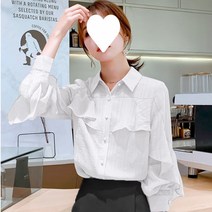 블라우스녀 봄 여름 패션 긴팔 상의 루즈한 서양식 블라우스 여성 셔츠 붐