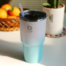 Tim900 대용량 텀블러 (본체 + 뚜껑) 900ml, 민트&화이트