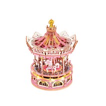 Robotime Rokr DIY 핑크 회전목걸이 기어변속기 3D 퍼즐 원목 드림프린세스 포 걸선물 뷰티풀, 핑크빛의