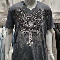 버커루 [BUCKAROO 단독특가전] [PREMIUM] 2023 NEW VER. 즉시출고 고퀄리티 프리미엄 브이넥 크로스 윙+ 크롬하츠 타투반팔 티셔츠7