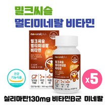 간이 피곤할때 밀크씨슬 실리마린 엉겅퀴 밀크씨유 밀크시스 지친간 활력 멀티비타민 여성 남성 중년 건강기능식품, 90정 x 5개