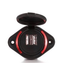 자동차 좌석 USB 버스 충전기 12V DC 표면 실장 플랫 듀얼 소켓 3.1A, 02 Red
