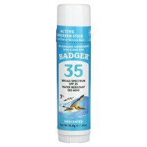 Badger Company 미네랄 자외선 차단 페이스 스틱 SPF 35 무향 18.4g(0.65oz)