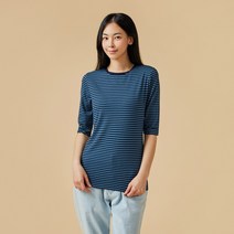 [JAJU/자주] 여 슬림핏 반팔 티셔츠_다크 그린