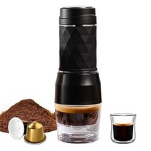 커피머신 가정용 수동 반자동 기계 드롱기 휴대용 Cafetera 커피 머신 에스프레소 핸드 프레스 캡슐 그라운, 02 Black