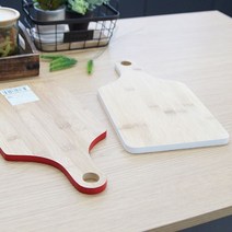 원목 느티나무 마호가니 우드 캄포 이유식 플레이팅 대나무 핸디 도마, 화이트