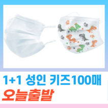 1+1 일회용 비말차단 덴탈 약국 여름용 부직포 나노 방역 보건 3중필터 패션 컬러 소형 성인 마스크 100장, 성인 화이트 50매+성인 블랙 50매