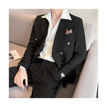 남성용 더블 브레스트 블레이저