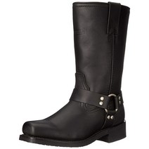 RIDETECS 남성용 33cm(13인치) 하네스 스트랩 튼튼한 오일 가죽 오토바이 부츠 블랙 - 방수 부드러운 발가락 및 힐 모토크로스 부츠 남성용 블랙. 653523