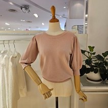 미엘로 MM43KT107 뒷단추퍼프니트티셔츠