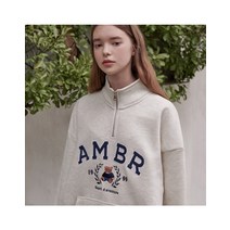 엠블러 School Bear 남여공용 오버핏 기모 아노락 티셔츠 ANO301-오트밀