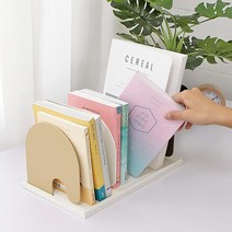 책꽂이 미니 책장꽂이 화일 빈티지 책상위수납 독특한 모던 사무, 레드옐로우