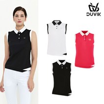 [듀빅] [DV] 여성 배색포인트 민소매 카라티셔츠 DD2WTS109