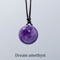 패션 자연 치유 보석 로즈 쿼츠 자수정 볼 펜던트 에너지 크리스탈 구 목걸이 차크라 주얼리 여성 남성용, [03] Dream amethyst