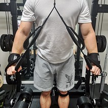 웨이트라이프 케이블 푸쉬다운 삼두 이두 등 어깨후면 페이스풀 풀다운 운동 로프 더블그립