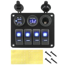 카라반 캠핑카 부품 수리용품 24v 12v 4gang 스위치 패널 라이트 토글 usb 충전기 3.0 어댑터 볼트 테스트 자동차 액세서리 캐러밴 트럭 트레일러 해양 보트, 씨엔, 파란색