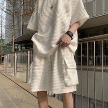 남자 바캉스룩 하와이 비치 반팔셔츠 밴딩 반바지 셋업 12