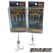 서포트 트레블훅 어시스트 바늘 SG-103 갈치 볼락 4개입 백경 스웨긴, 4개