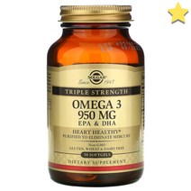 Solgar 솔가 오메가3 쓰리 950mg 50정 EPA DHA 아이허브 알티지 오메가3 Triple Strength