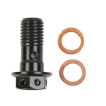 2PCS 튜브 나사 M10 x 1.25mm 밴조 유압 클러치 브레이크 캘리퍼스 호스 연료 오일 쿨러 바이크 오토바이 노즐, [02] Black 2 Pcs