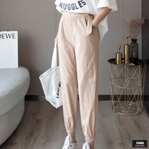 가바바 여성 조거팬츠 스타일이 좋은 투버튼 벨트 밴딩팬츠 G54655