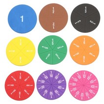 수학수업교구 몬테소리 교육용 마그네틱 EVA 원형 숫자 분수 교육 도구 악기 51 개, [01] 51pcs  Round