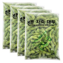 냉동 자숙 대두 콩 450g 껍질콩 잡곡 농산물 풋콩 에다마메 완두콩 주전부리 안주용, 4개