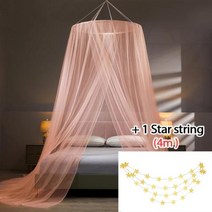 캐노피 모기장 여름 캠핑 방충제 텐트 곤충 커튼 접이식 그물 거실 침실, Pink(1 star string)+2.0m (6.6, 2.0m (6.6 피트) 침대, CHINA